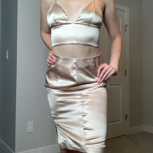 Brand new meshki satin set